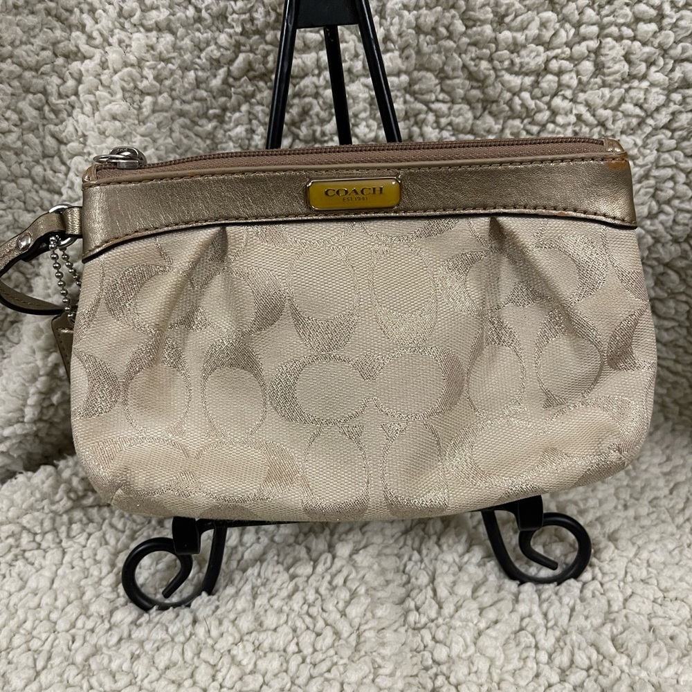 Coach metallic Wristlet